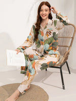 Gentle Sky Floral Lounge Viscose Womens Pajamas