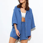 Ivory Dusk Desert Sand Womens Casual Cotton Set