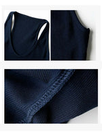 Scoop Racer Back Tank Top Women Slim Ribbed Cropped Top Summer