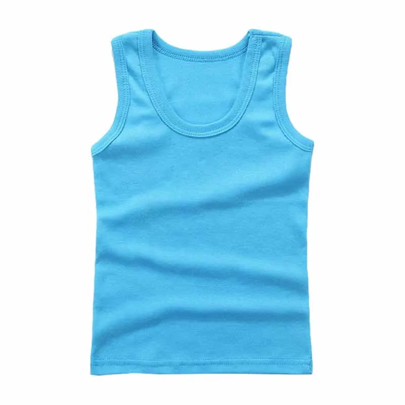 Stormy Mountain Solid Cotton Kids Tank Top