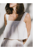 Sky Mist Cotton Linen Womens Camis Top