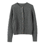 Wool Cable Knit Cardigan Women Sweater