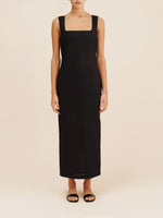 Crimson Sunset Womens Dress Cotton Linen