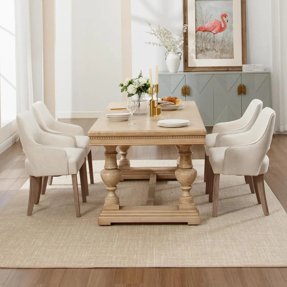 Dusty Olive 4Pcs Linen Dining Chairs