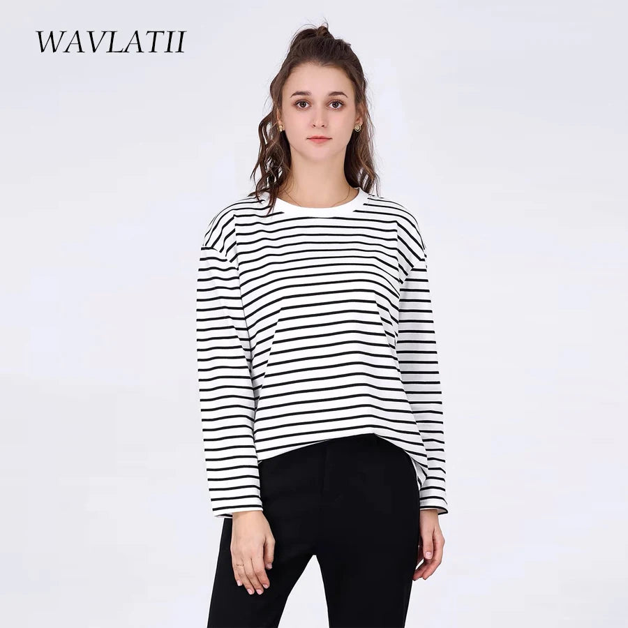Noir Pathways Stripes Long Sleeve Cotton Womens Shirt