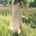 Crimson Sky Dots Beach Linen Womens Dress