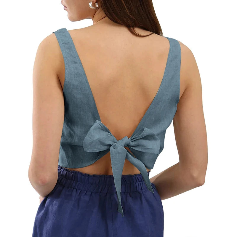 Golden Meadow 100% Linen Womens Camisole Top