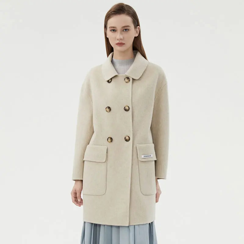 Cream Meadow Office 100% Wool Womens Coat
