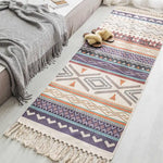 Purple Jade Bohemian Cotton Linen Tassel Rug
