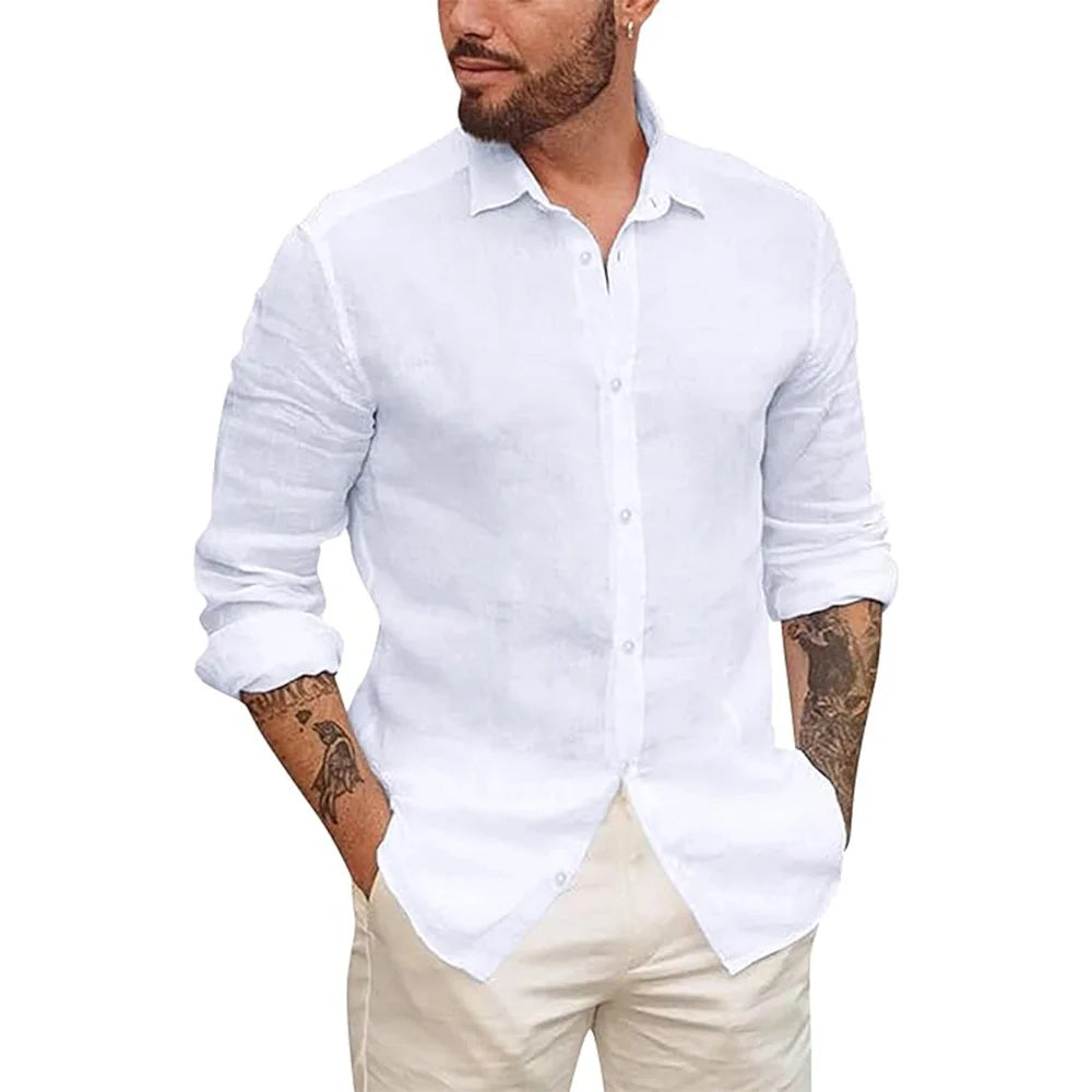 Azure Ferns Casual Cotton Mens Shirt