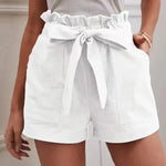 Midnight Soir Cotton Linen Womens Shorts