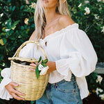 White Blossom 100% Cotton Womens Blouse