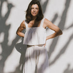 Sky Mist Cotton Linen Womens Camis Top