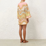 Ivory Meadow Linen Womens Mini Dress