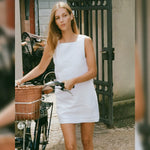 Lotus Leaf Square Neck Cotton Womens Dress