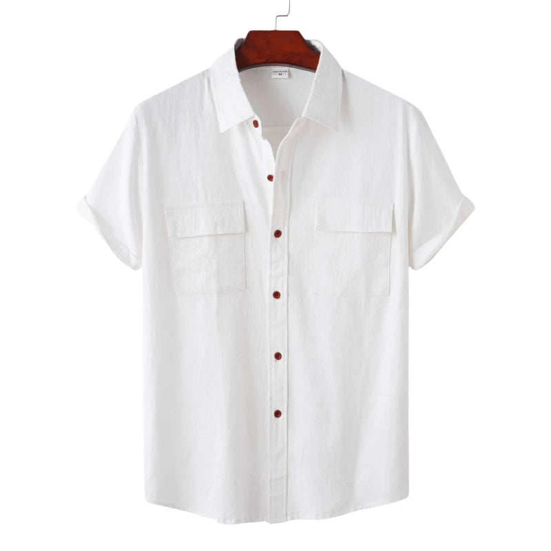 Spring Breeze Cotton Linen Mens Casual Shirt