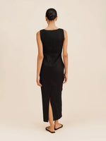 Crimson Sunset Womens Dress Cotton Linen