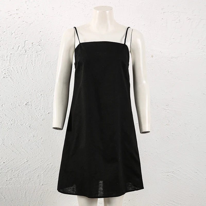 Sunset Gold Dress Cotton Linen Womens Dress