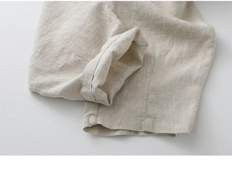 Azure Mist Harem Cotton Linen Womens Pants