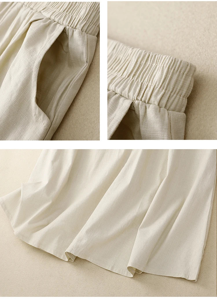 Fern Moss Cotton Linen Womens Skirt