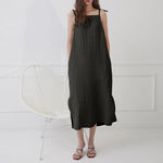 Midnight Meadow 100% Linen Womens Dress