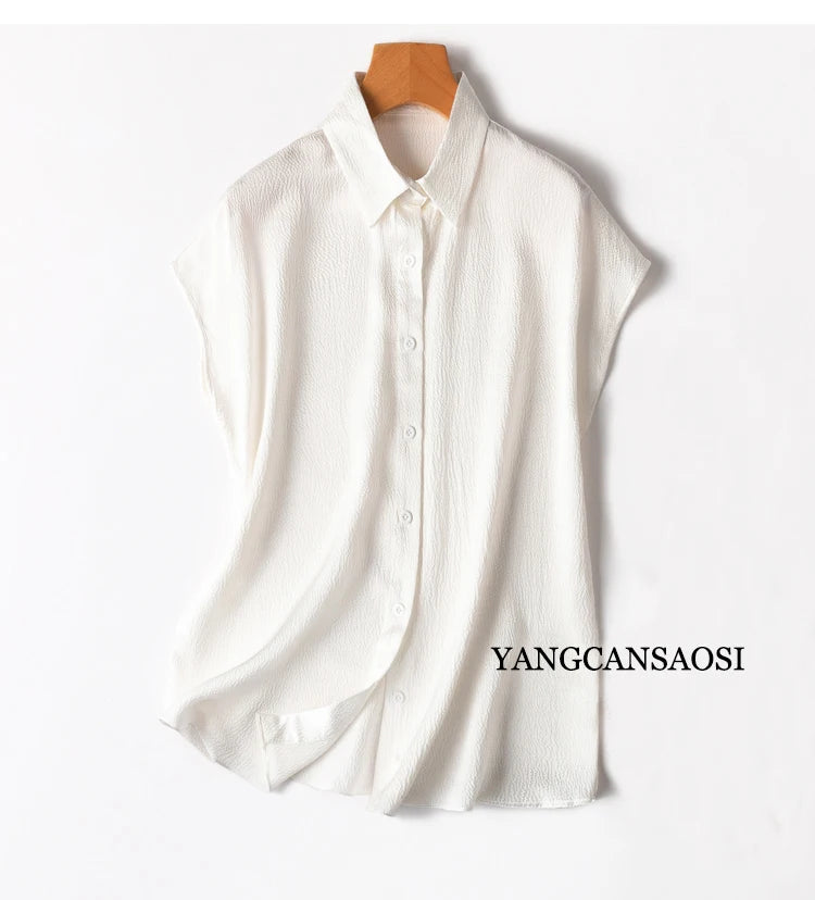 Pearl Dusk Office 100% Silk Womens Blouse