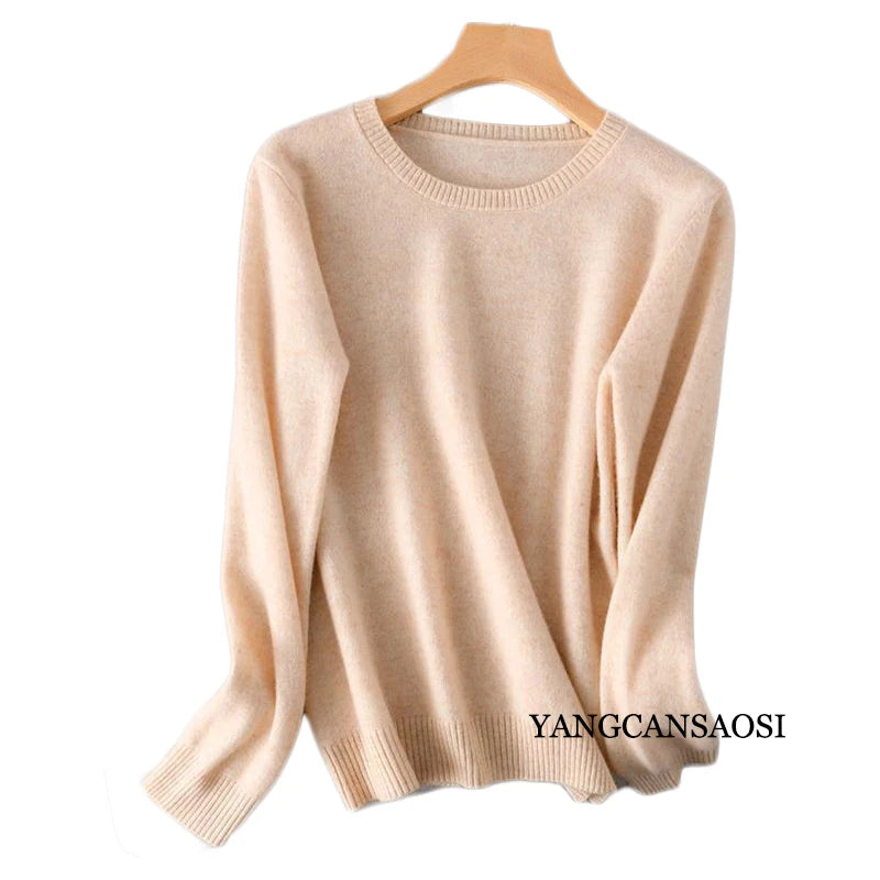 Truffle Beige 100% Wool Womens Sweater