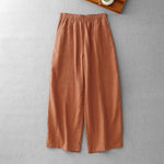 Toasted Orange Cotton Linen Womens Pants