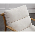 Rustic Twilight 2Pcs Mid Century Modern Linen Wood Chairs