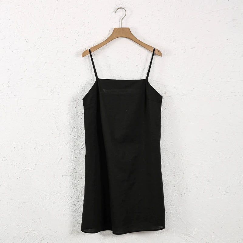 Sunset Gold Dress Cotton Linen Womens Dress