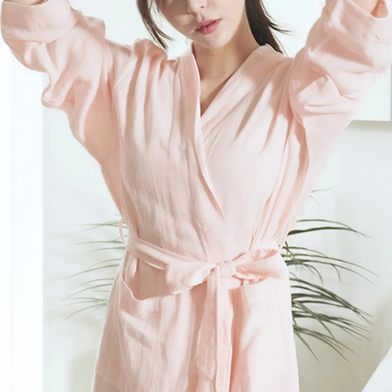 Mist Blue Sleepwear 100% Cotton Womens Robe