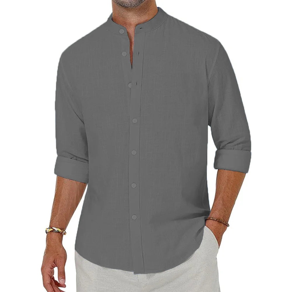 Ivory Coast Casual Cotton Linen Mens Shirt