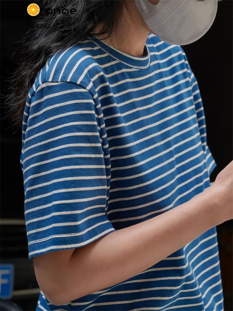 Azure Forest Stripes Womens Top