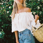 White Blossom 100% Cotton Womens Blouse