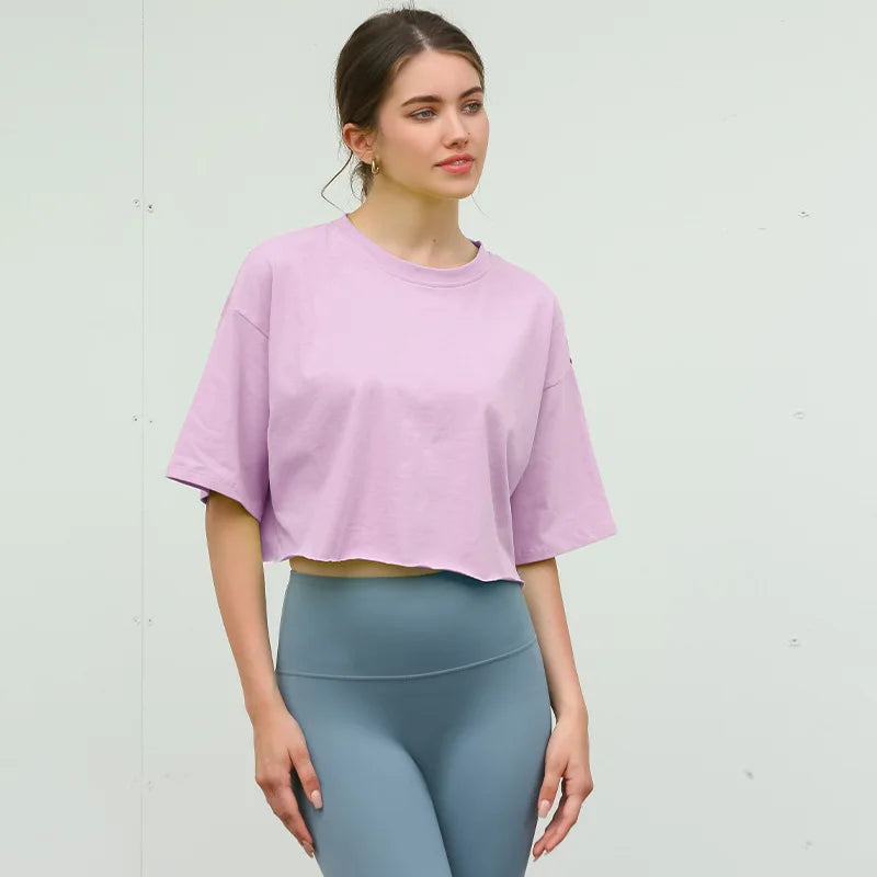 Gentle Forest Solid Casual Top Cotton Womens Top