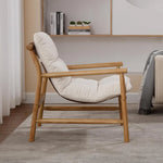 Rustic Twilight 2Pcs Mid Century Modern Linen Wood Chairs