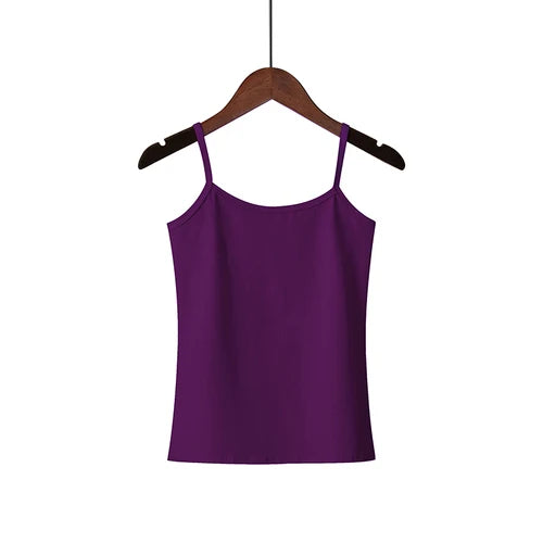 Orange Jam Basic Camisole Cotton Womens Tank Top