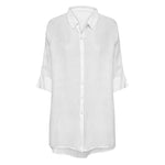 Crimson Rose Dots Casual Linen Womens Blouse