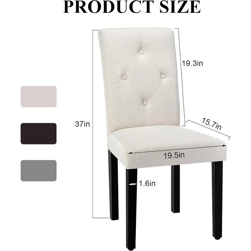 Serene Lagoon Linen Dining Chairs Set