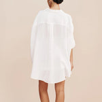 Crimson Rose Dots Casual Linen Womens Blouse