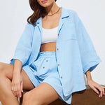 Ivory Dusk Desert Sand Womens Casual Cotton Set