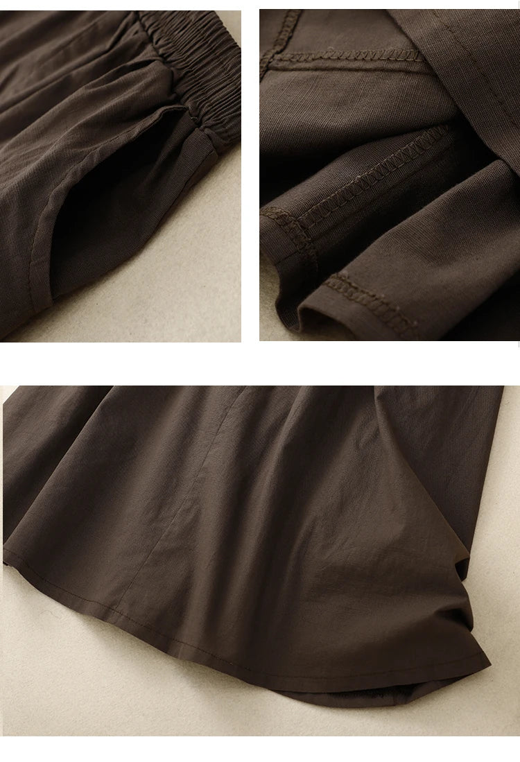 Fern Moss Cotton Linen Womens Skirt