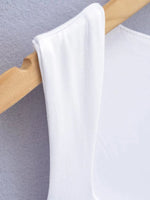 Solid Hues Square Collar Sleeveless Basic Viscose Womens Halter Top