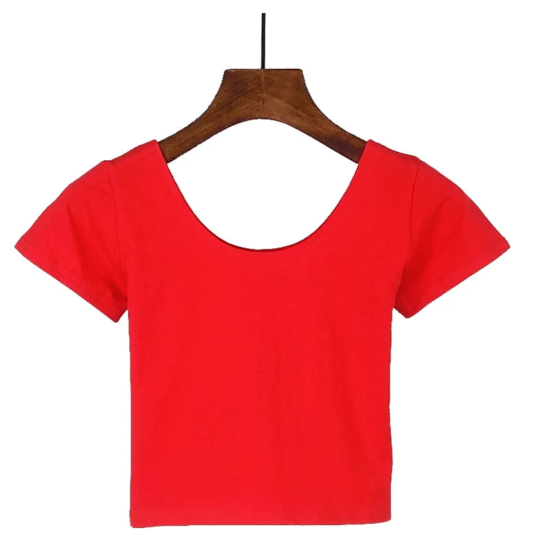 Nature Fit U-Neck Stretch Cotton Womens Crop Top