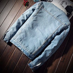 Winter Denim Fleece Cotton Mens Jacket