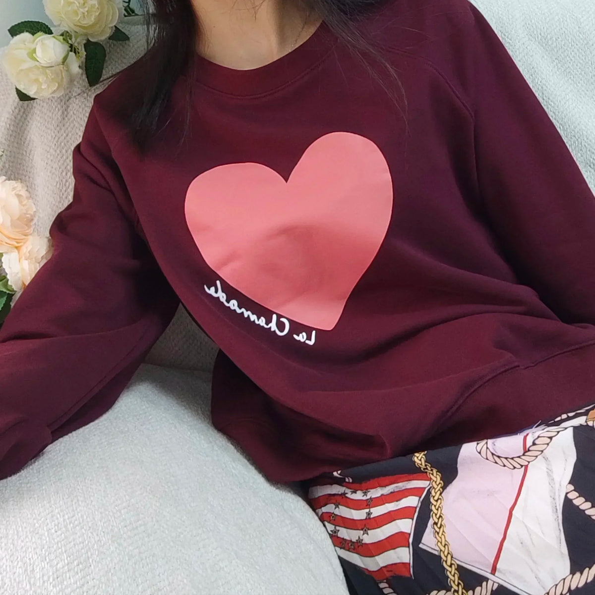 Sunset CoralCotton Womens Sweatshirt