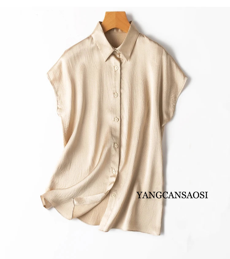 Pearl Dusk Office 100% Silk Womens Blouse