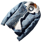 Winter Denim Fleece Cotton Mens Jacket