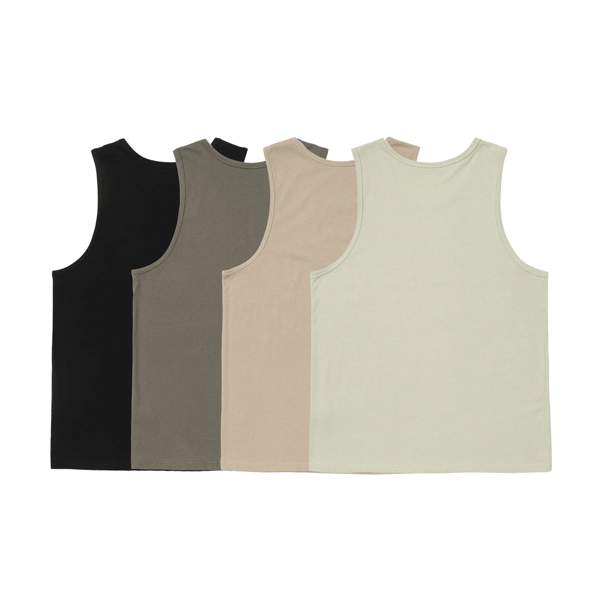 Olive Green Sleeveless Basic Cotton Mens Activewear Tank