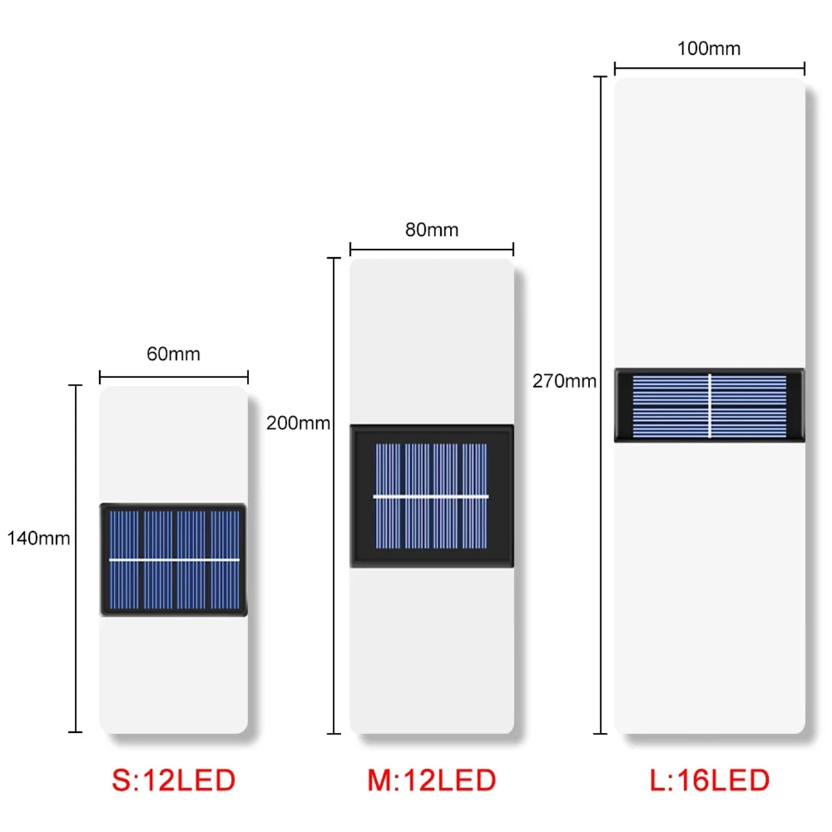 Energy Savers Waterproof Outdoor Wall LED Solar Powered Garden Light